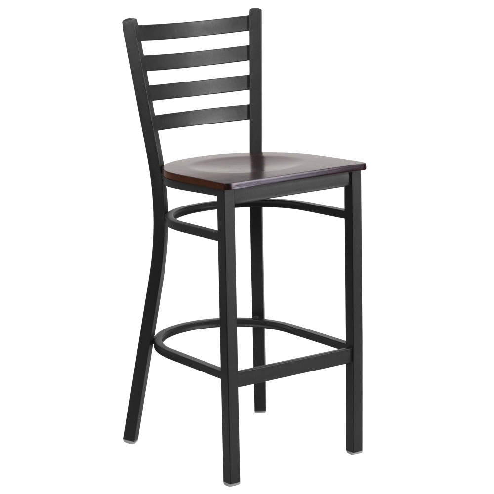 Flash Furniture Metal/Wood Restaurant Barstool With Ladder Back,