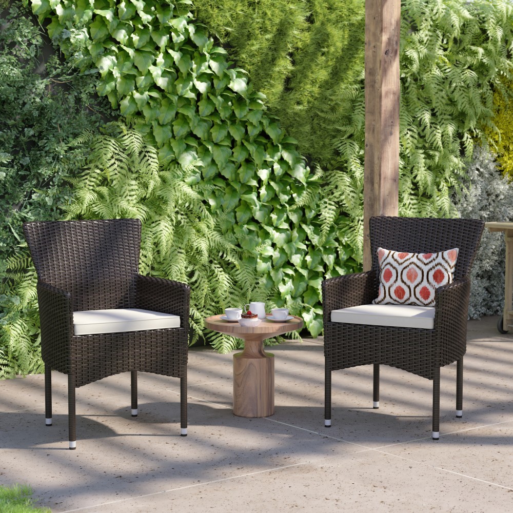 Flash Furniture Maxim Modern Wicker Patio Armchairs With
