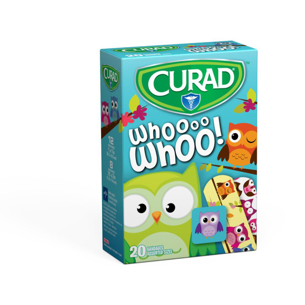 CURAD® Owl Bandages, Assorted Sizes, Assorted Colors, Case