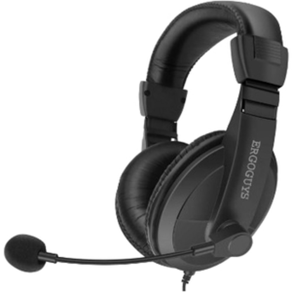 Ergoguys Black Lightweight Headset with Adjustable Mic -
