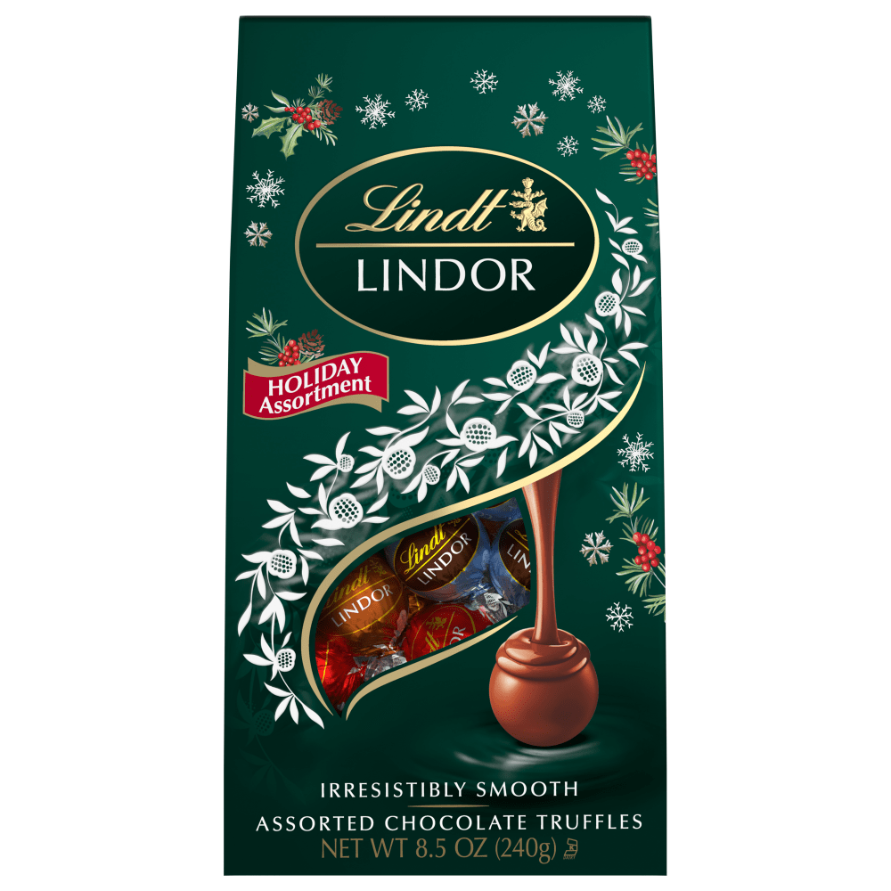 Lindt Holiday LINDOR Truffle Assortment Bag, 8.5 Oz