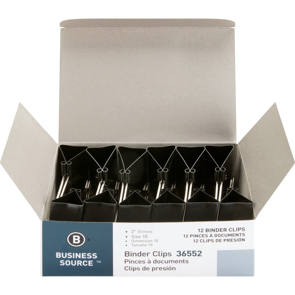 Business Source Fold-back Binder Clips - Large -