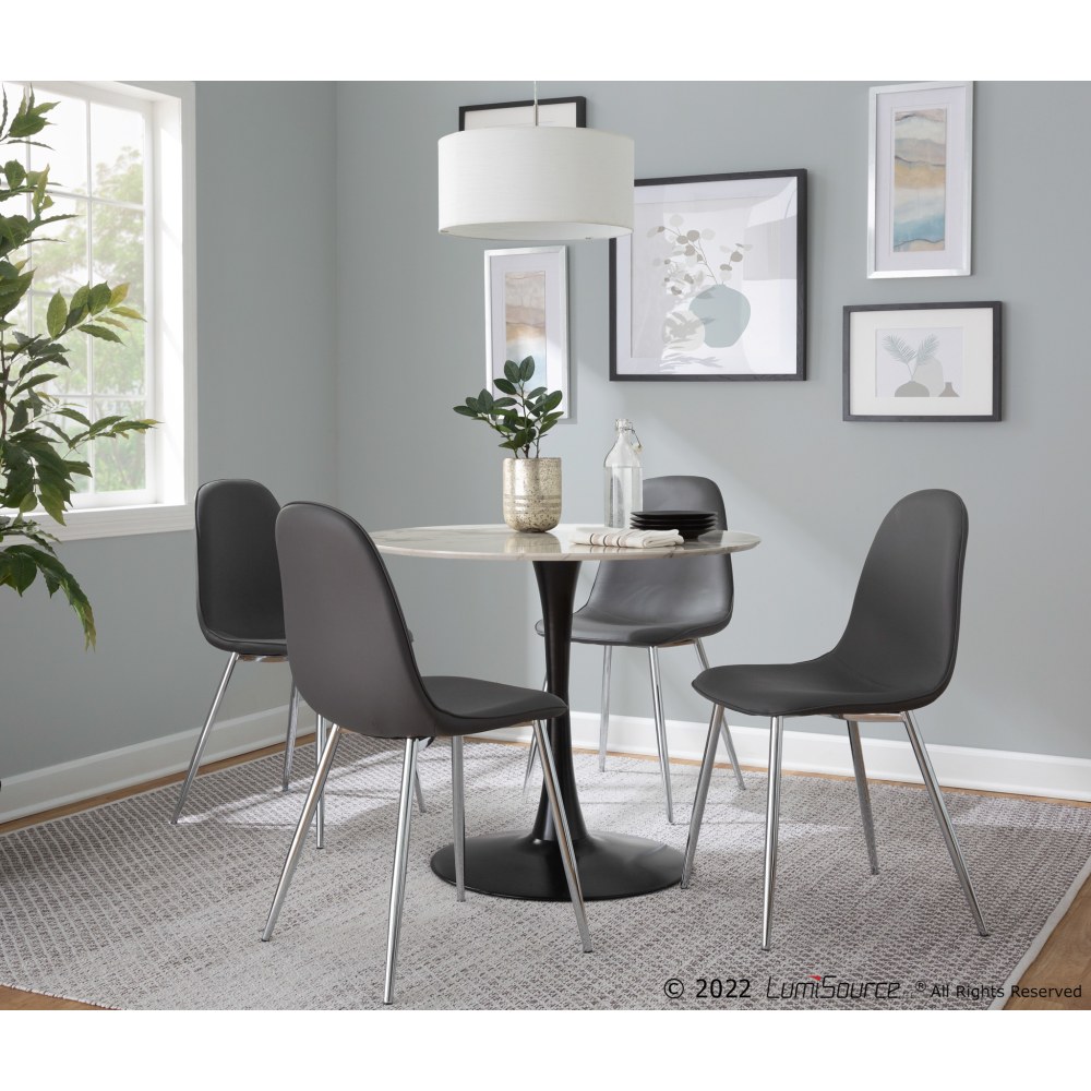 LumiSource Pebble Modern Table, 29-3/4”H x 36-1/4”W x