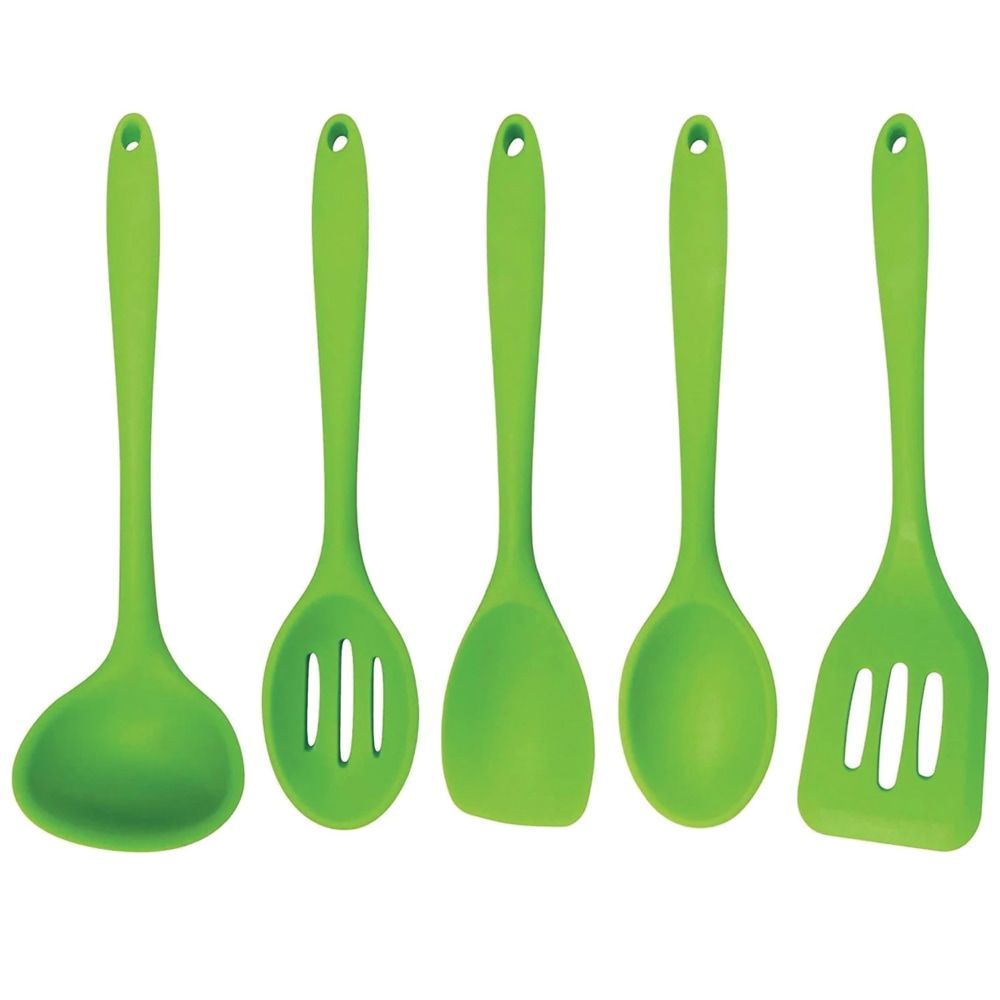Better Houseware 5-Piece Silicone Cooking Utensils, Green