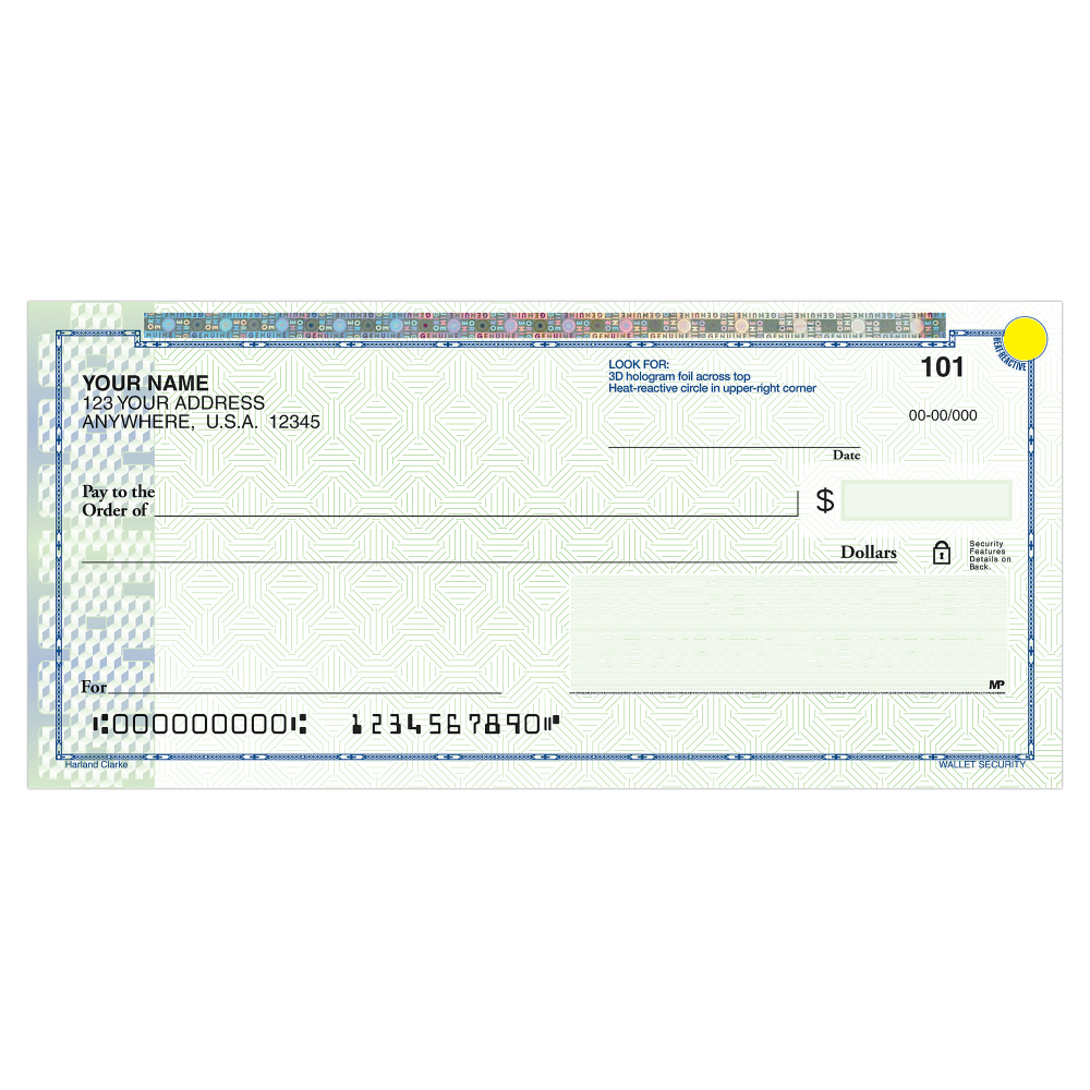 Harland Clarke Personal Checks, Blue Safety, Pack Of 50