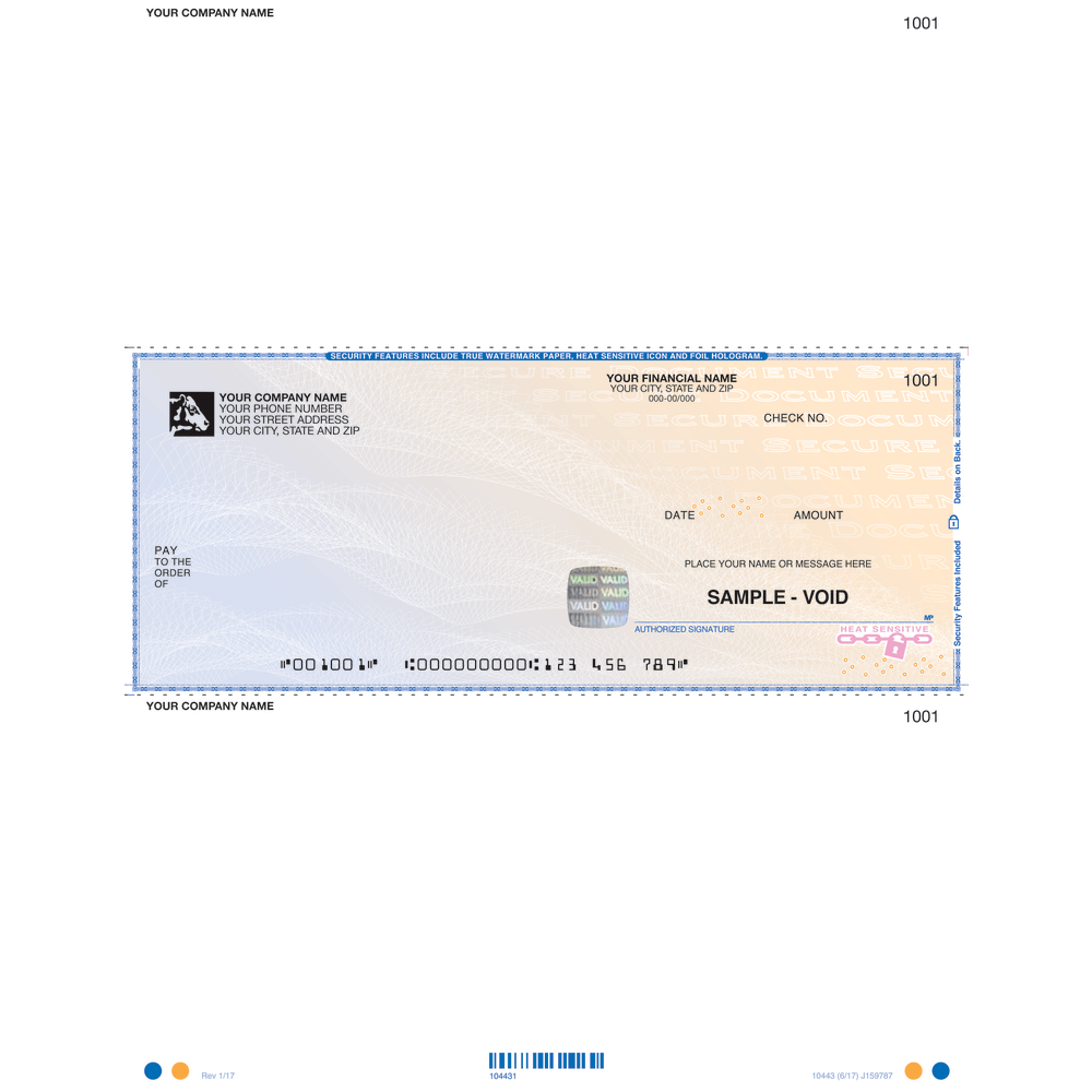 Custom High Security Laser Multipurpose Checks For DacEasy™