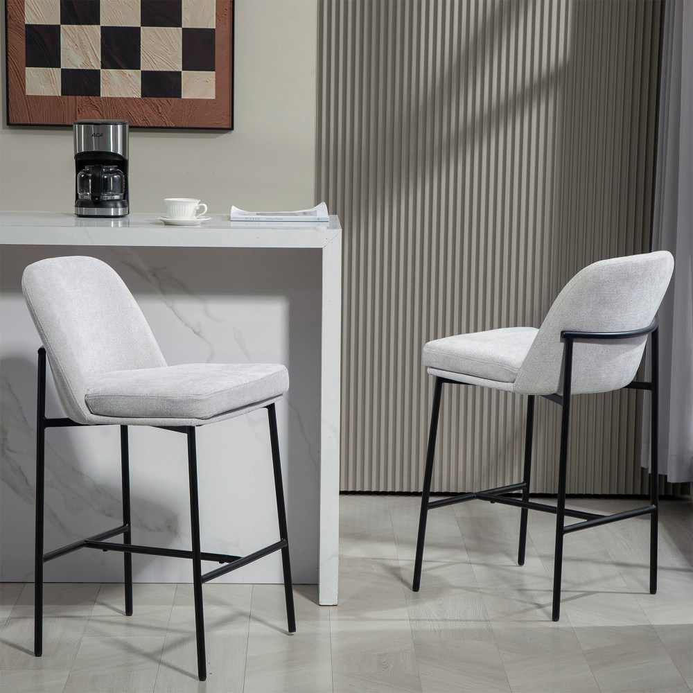 Glamour Home Belisma Fabric Counter Height Stools With