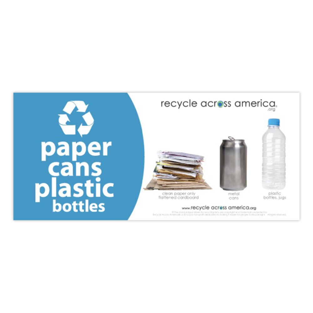 Recycle Across America Paper, Cans And Plastic Standardized