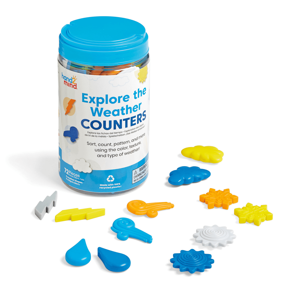 Hand2Mind Explore The Weather Counters, Multicolor, Pre-K –