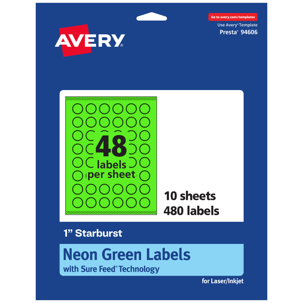 Avery® Print-To-The-Edge Labels With Sure Feed® Technology,