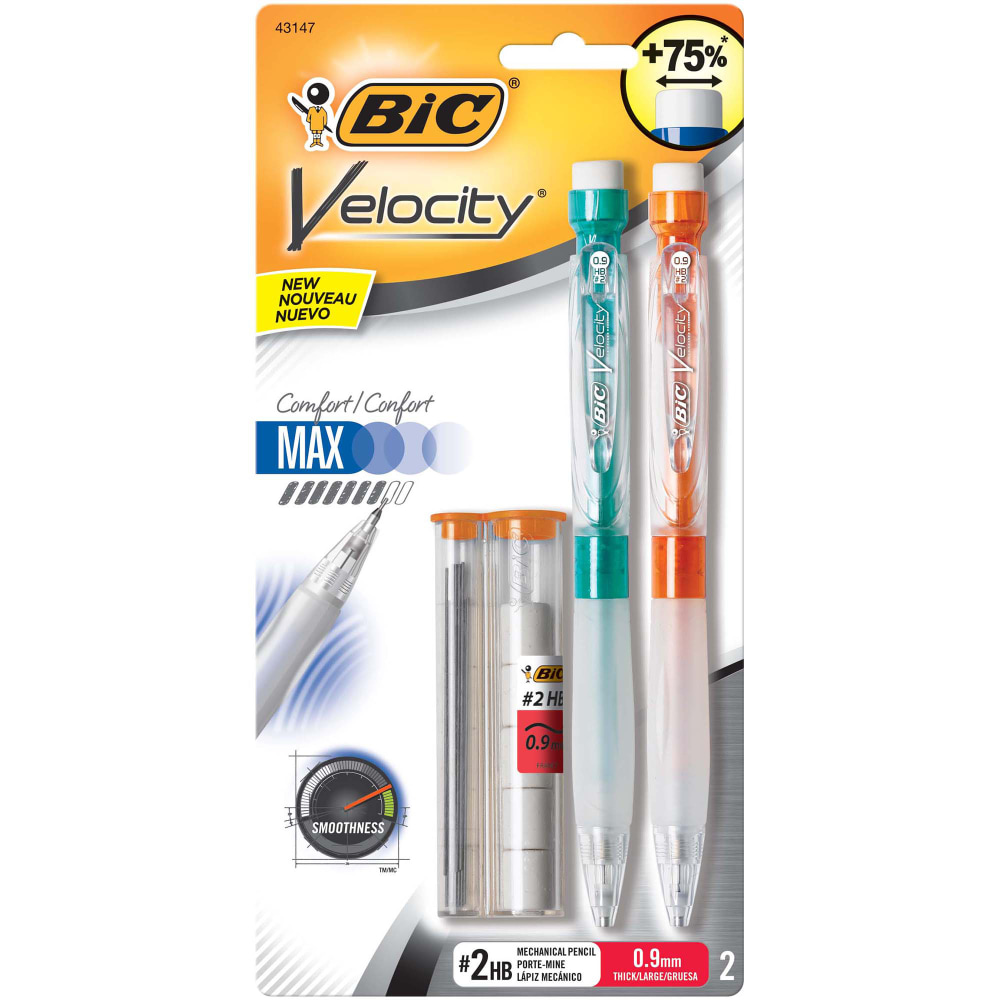BIC® Velocity Max Mechanical Pencils, Thick Point, 0.9