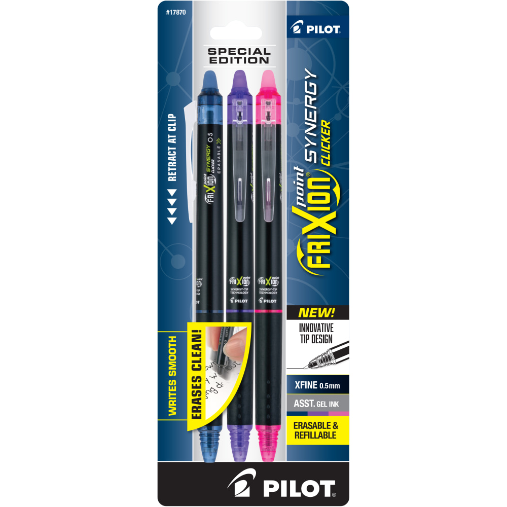 Pilot® FriXion® Synergy Clicker Erasable Retractable Gel Pens,