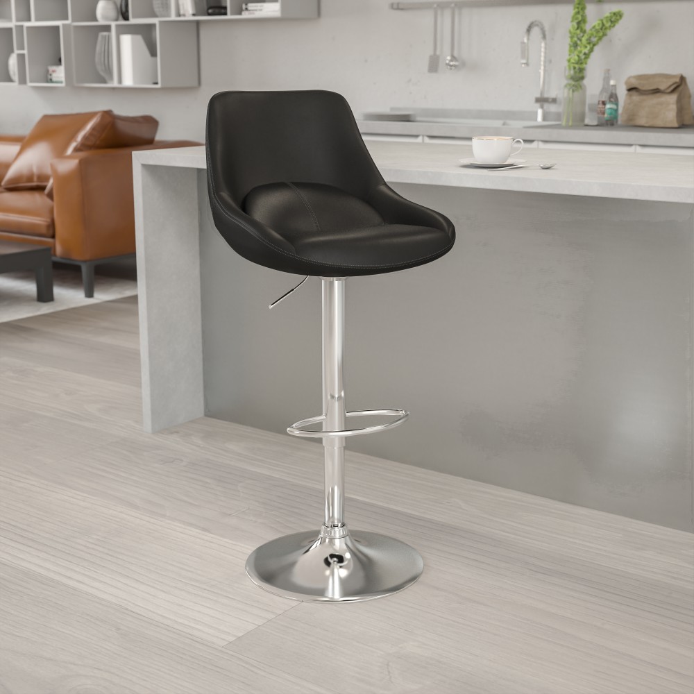 Flash Furniture Contemporary Adjustable Height Swivel Bar Stool