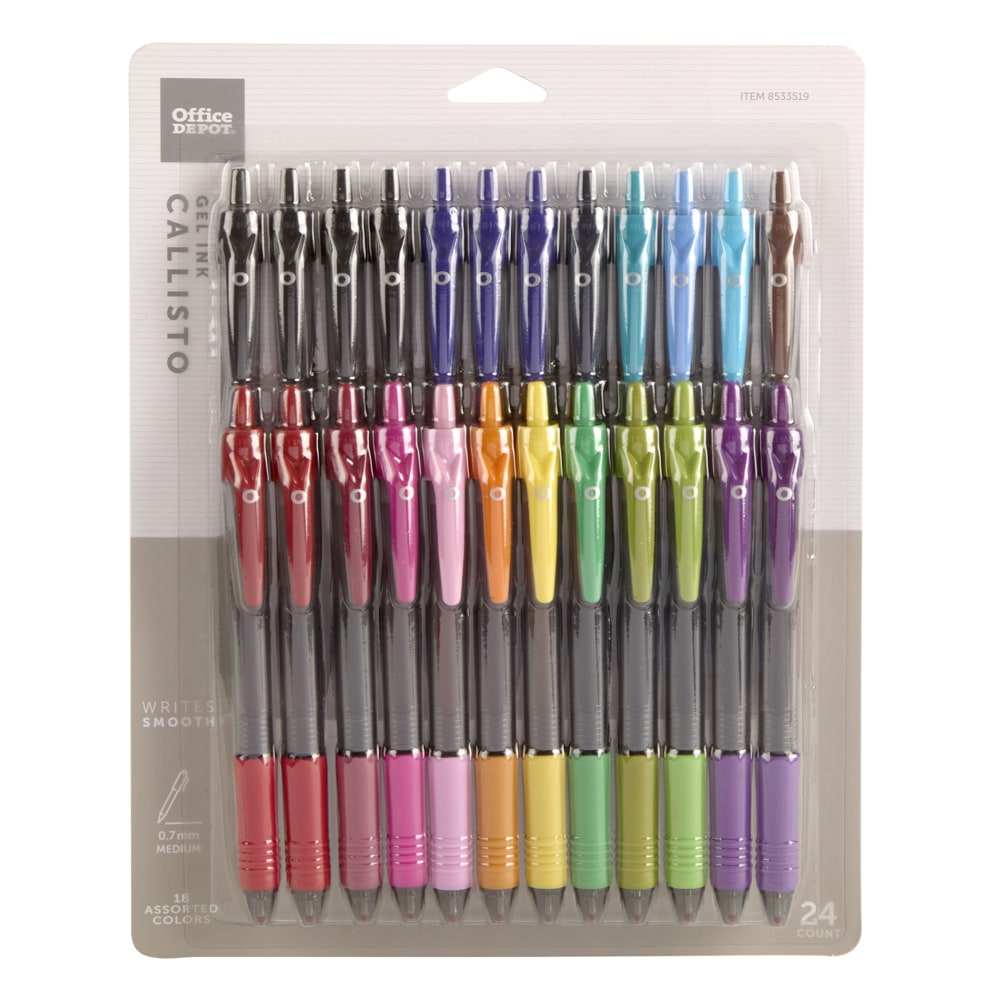Office Depot® Brand Callisto Retractable Gel Ink Pens,