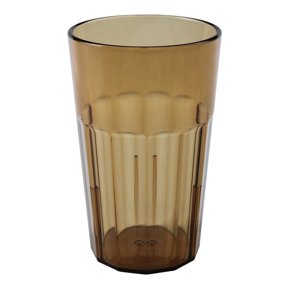 Cambro Newport Styrene Tumblers, 14 Oz, Amber, Pack