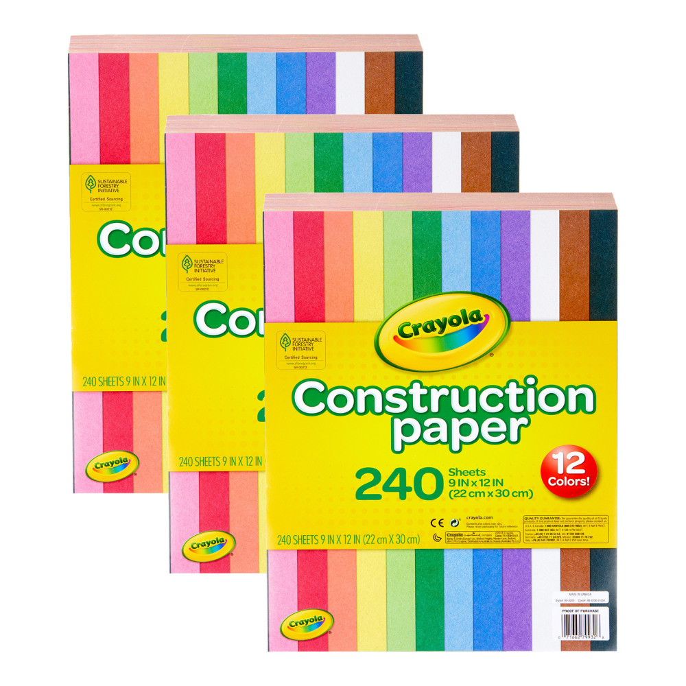 Crayola Construction Paper, 9" x 12", Assorted Colors,