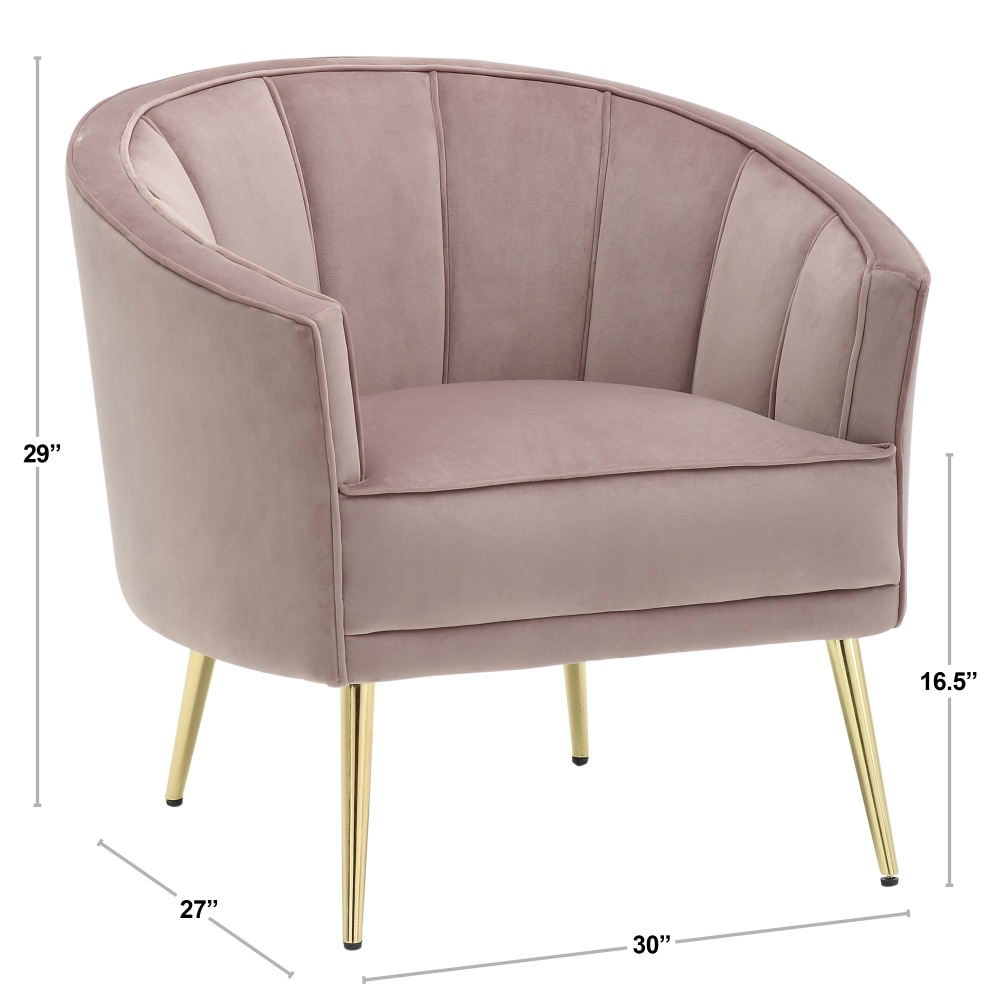 LumiSource Tania Accent Chair, Gold/Pink