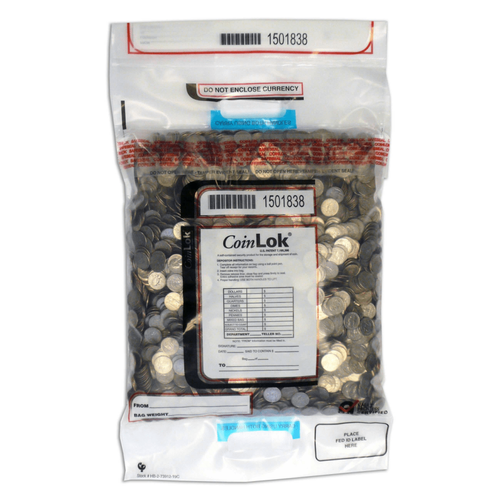 CoinLOK Tamper Evident Coin Bags, 14 1/2" x