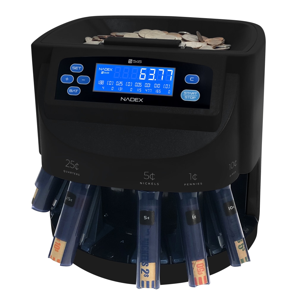 Nadex S545 Coin Counter, Sorter And Wrapper, 10"H