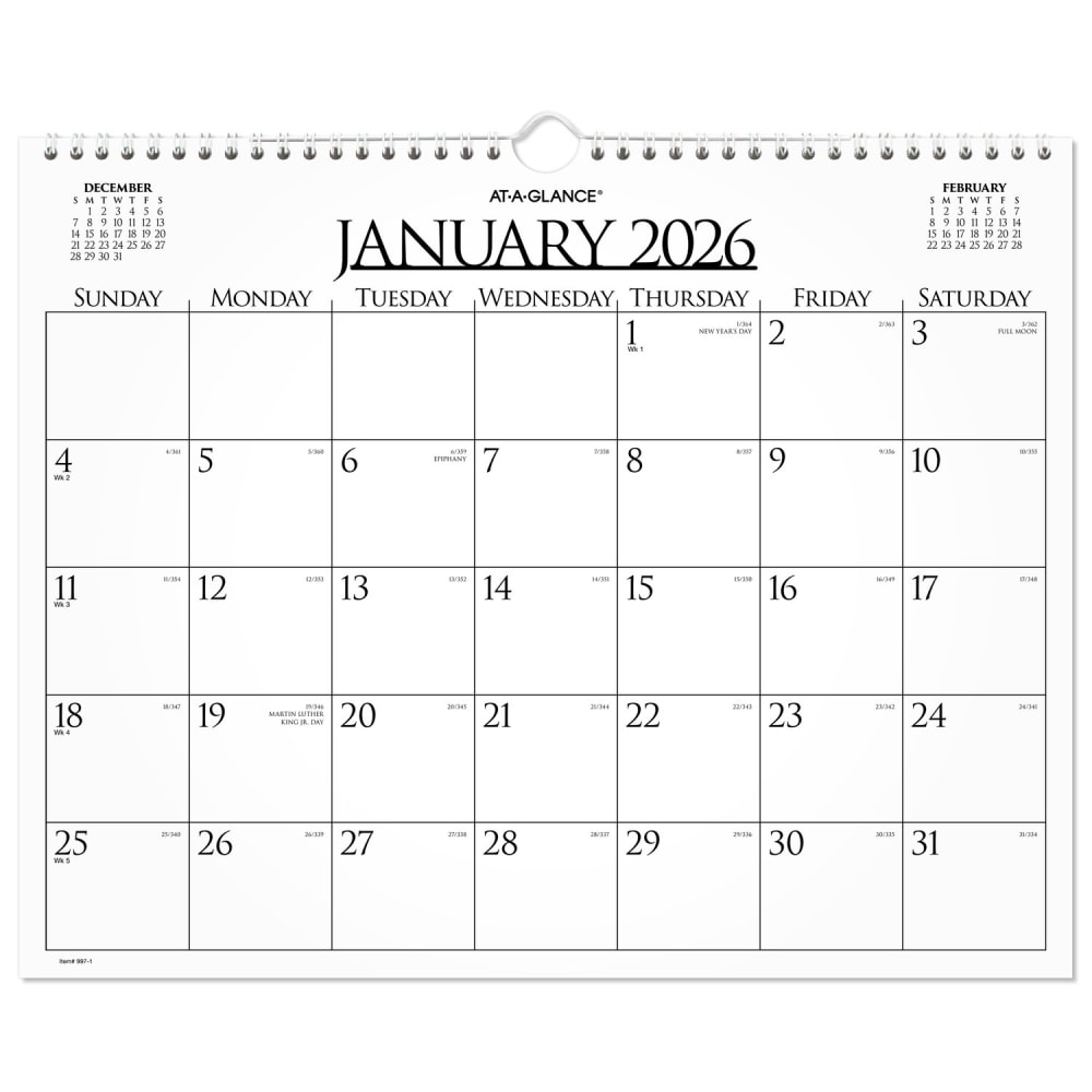 AT-A-GLANCE® 2026 Business Monthly Wall Calendar, Medium,