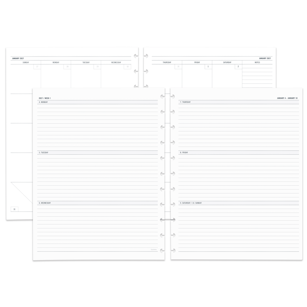2027 TUL® Discbound Weekly/Monthly Planner Refill Pages, Letter