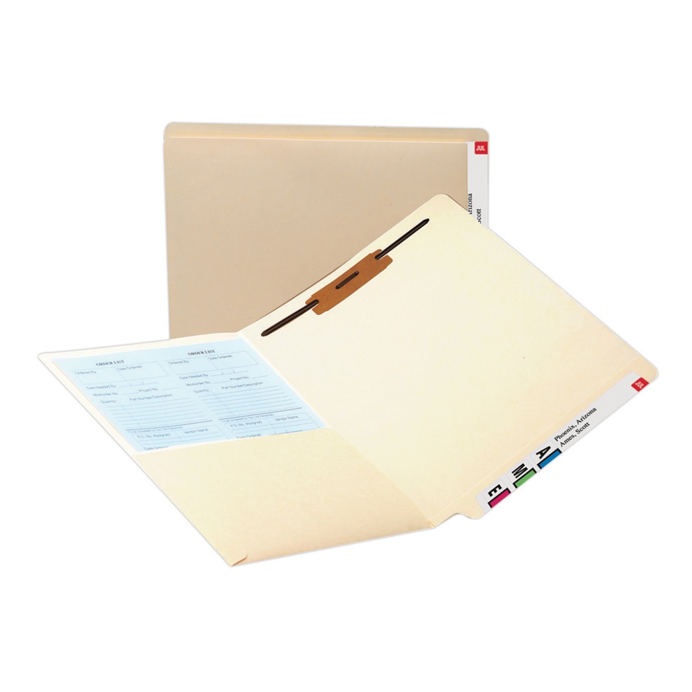 Smead® End-Tab Pocket Folders With Fastener, Letter Size,