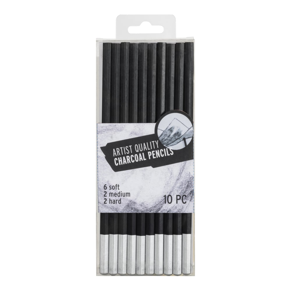 Brea Reese Charcoal Pencils, Medium Point, Natural Wood,