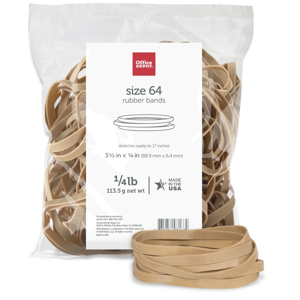 Office Depot® Brand Rubber Bands, #64, 3-1/2" x