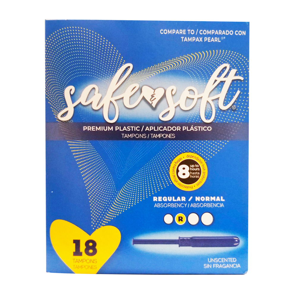 Hospeco Safe & Soft Plastic Applicator Tampons, Regular