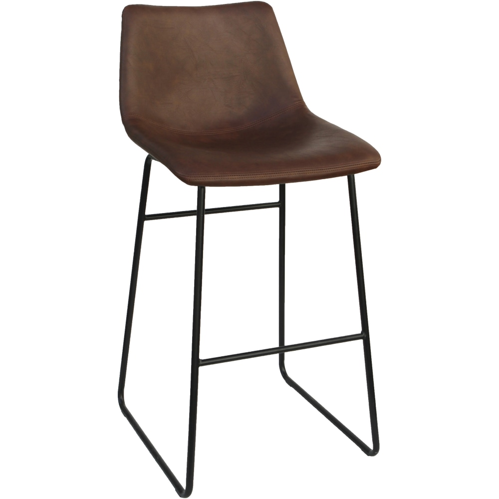 Lorell® Mid-Century Modern Sled Guest Stools, Tan/Black, Set