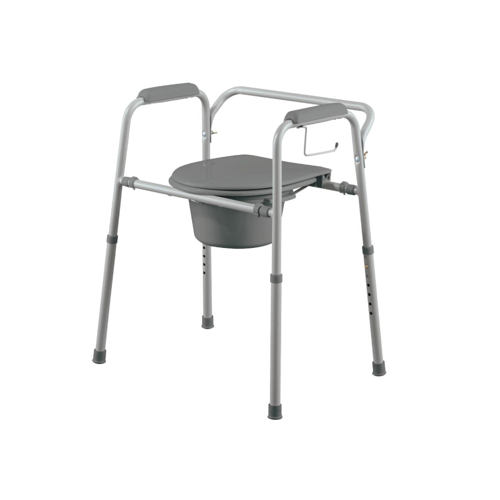 Medline Knockdown Bedside Commode, Gray