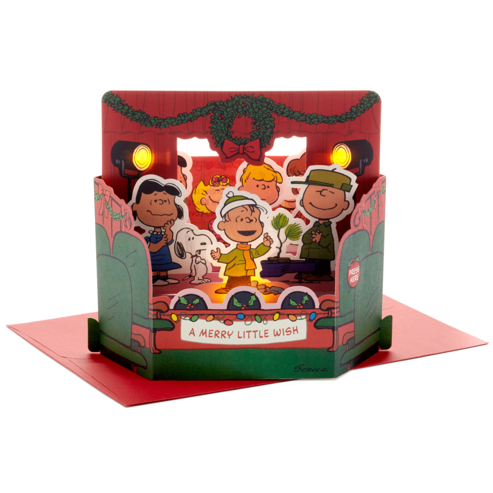 Hallmark Paper Wonder Peanuts 3D Pop-Up Christmas Card
