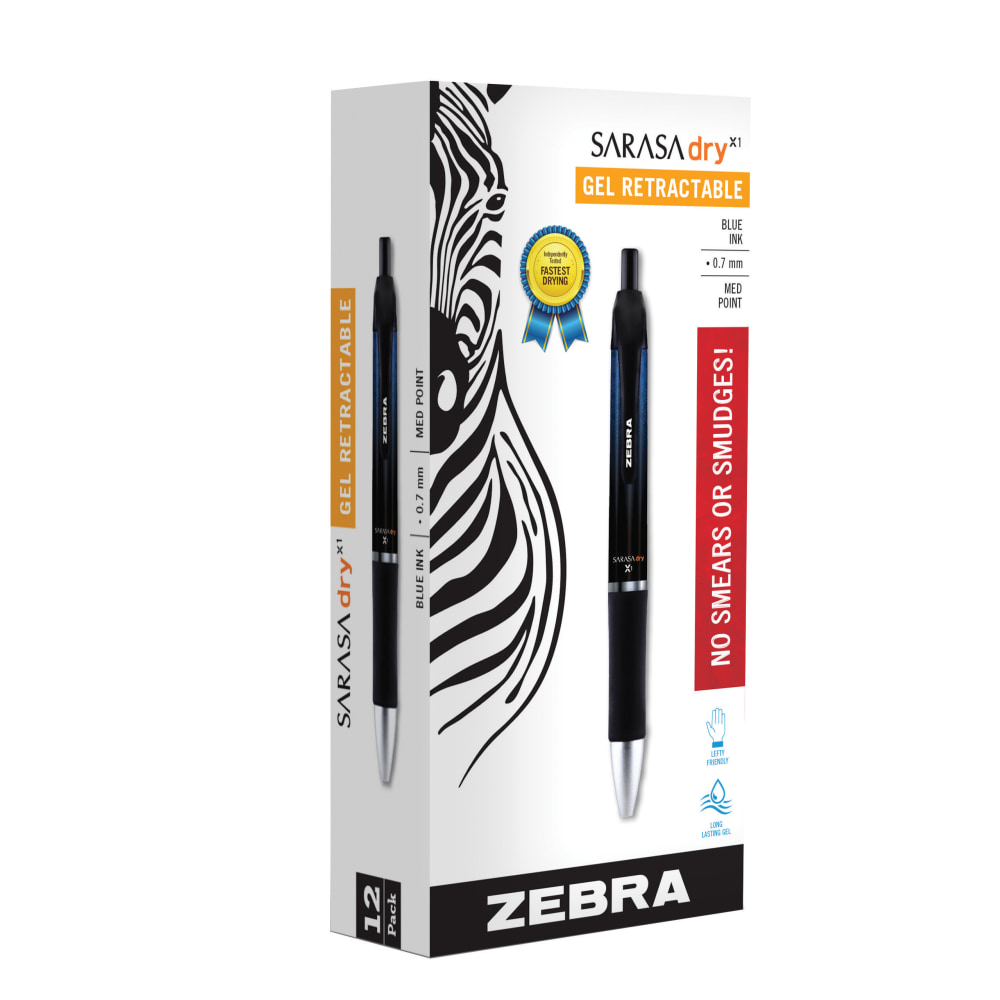 TUL® GL Series Retractable Gel Pens, Bold Point, 1.0 mm, Silver Barrel, Blue Ink, Pack Of 4 Pens