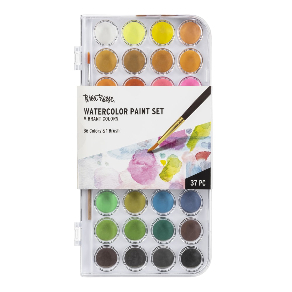 Brea Reese Large 36-Color Watercolor Paint Set, Vibrant