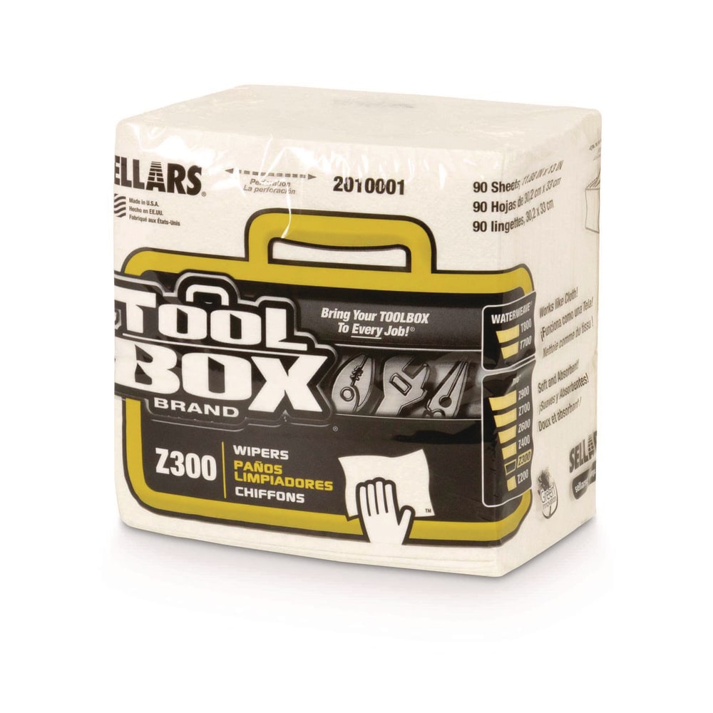 TOOLBOX® Z300 Quarterfold Wipers, 1-Ply, 11.87 x 13,
