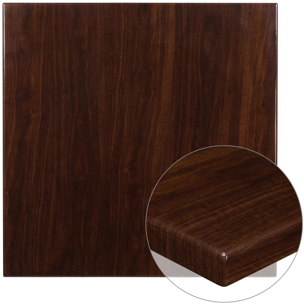 Flash Furniture Square High-Gloss Resin Table Top With