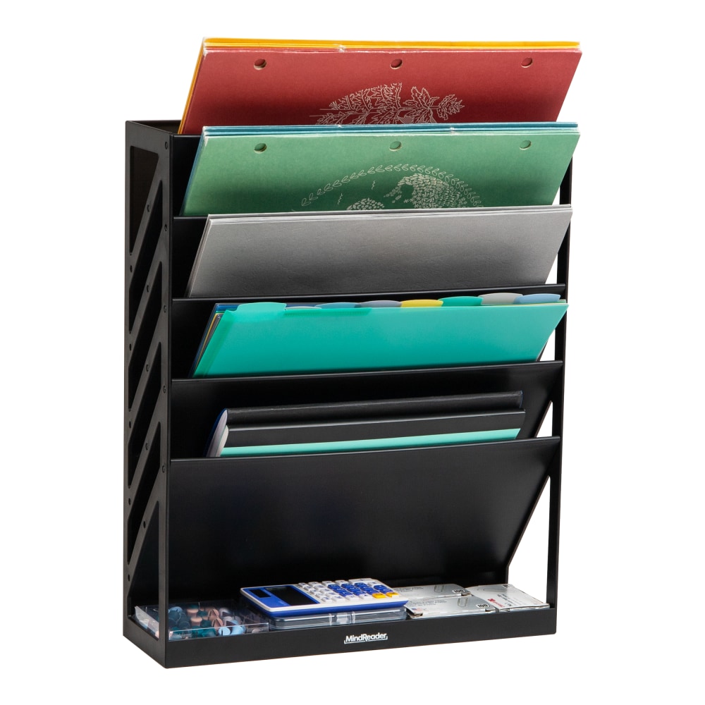 Mind Reader 5-Tier Vertical File Holder, 16”H x