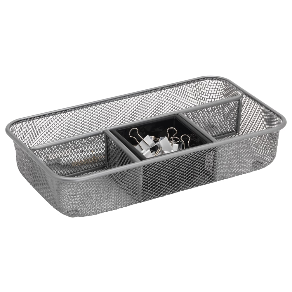 Office Depot® Brand Mesh Drawer Organizer, Silver