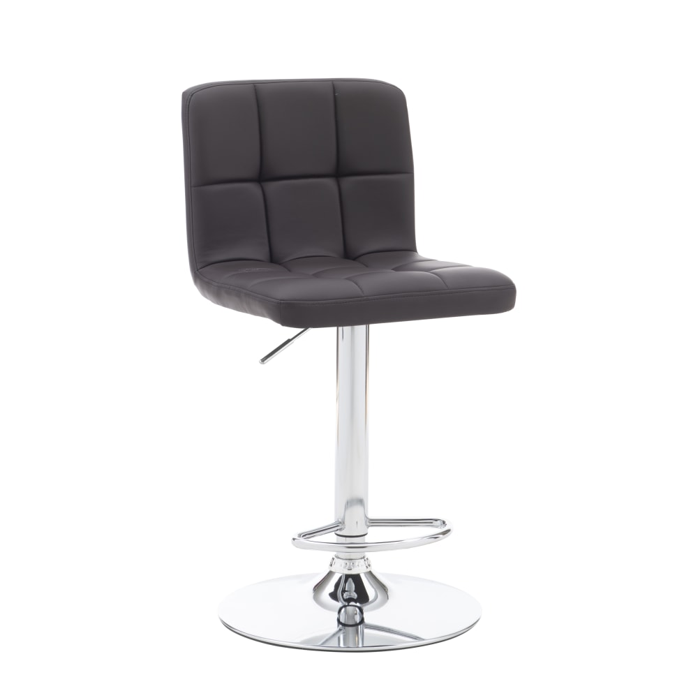 Powell Caelan Bar Stool, Chocolate/Chrome
