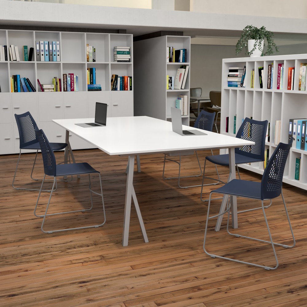 Flash Furniture HERCULES Series Stack Chairs, Blue, Set