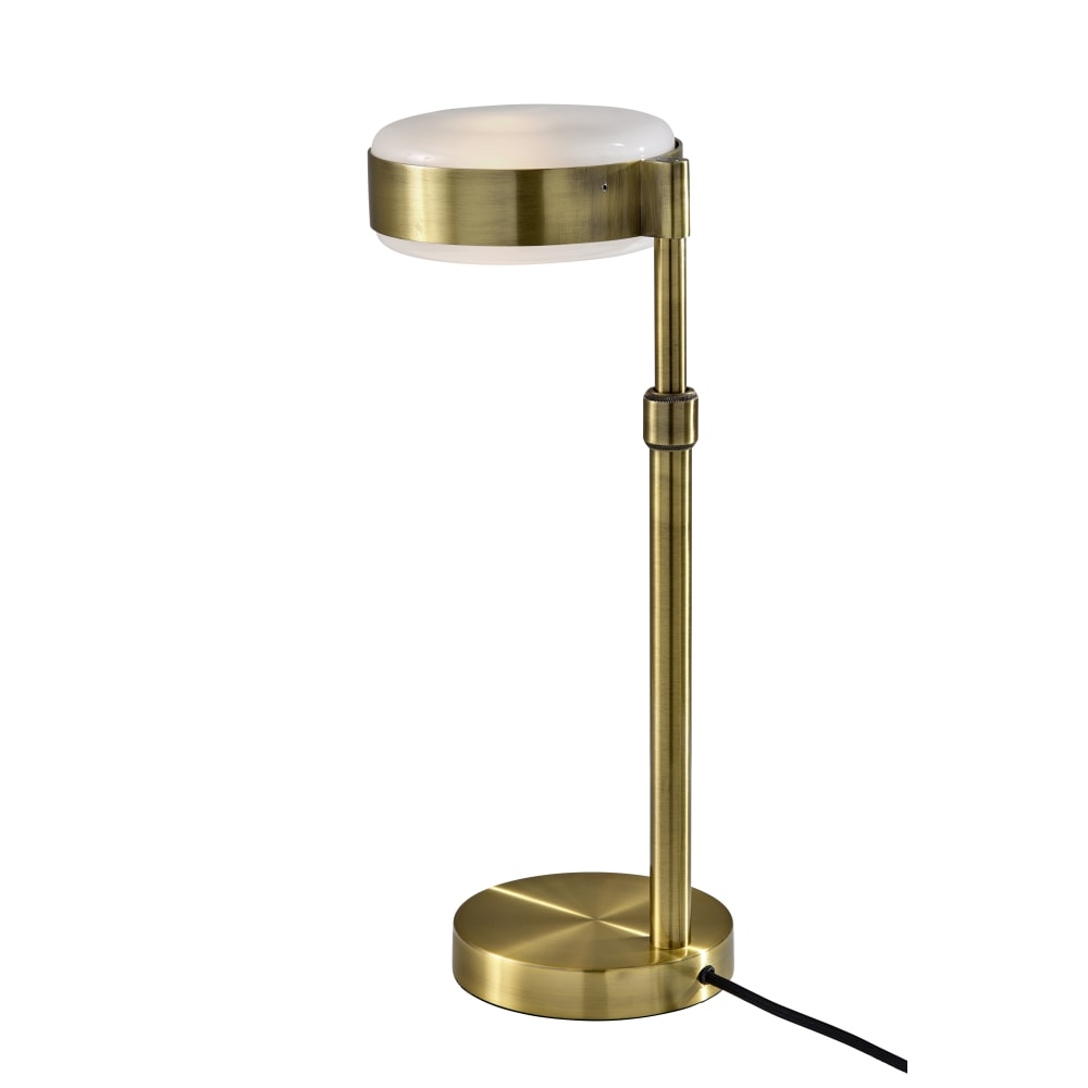 Adesso ADS360 Linis Table Lamp, Antique Brass/White Glosted