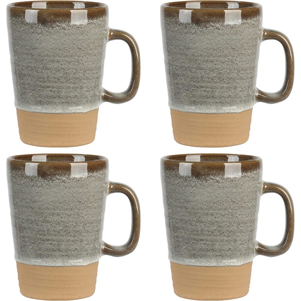 Gibson Elite Dreamweaver 4-Piece Round Earthenware Mug Set,