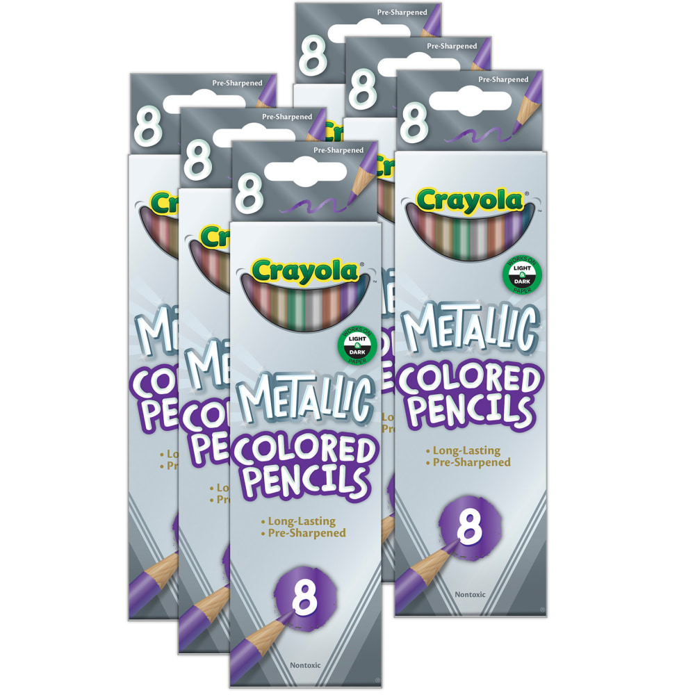 Crayola Colored Pencils, Metallic, 8 Pencils Per Pack,