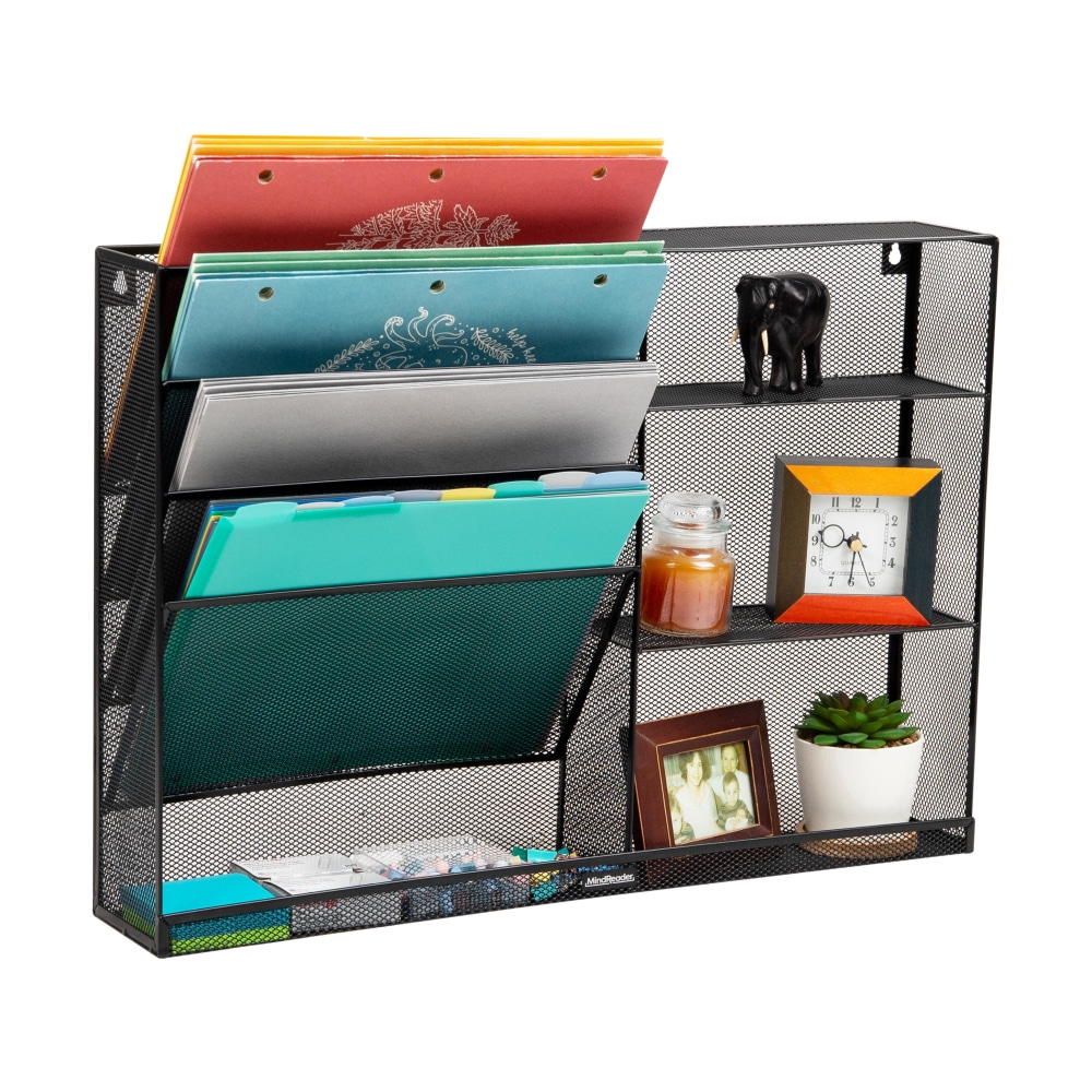 Mind Reader 4-Tier Wall Mount Vertical File Storage