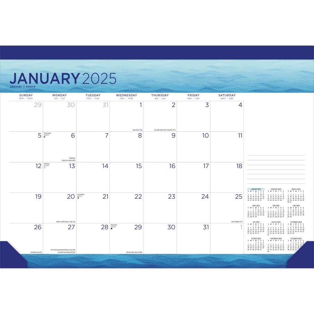 2025 BrownTrout Seaside Currents Monthly Desk Pad Calendar,