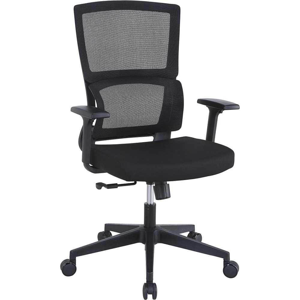 Lorell Mid-back Mesh Chair - Black Fabric Seat