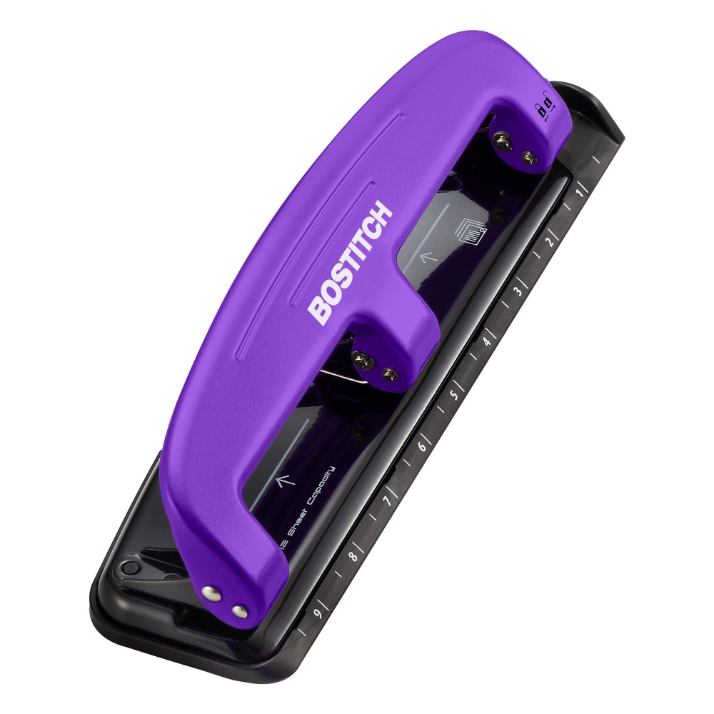 Bostitch® EZ Squeeze™ Three-Hole Punch, 12 Sheet Capacity,