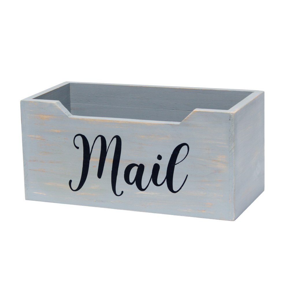 Elegant Designs Tabletop Decorative Script Word Organizer Box,