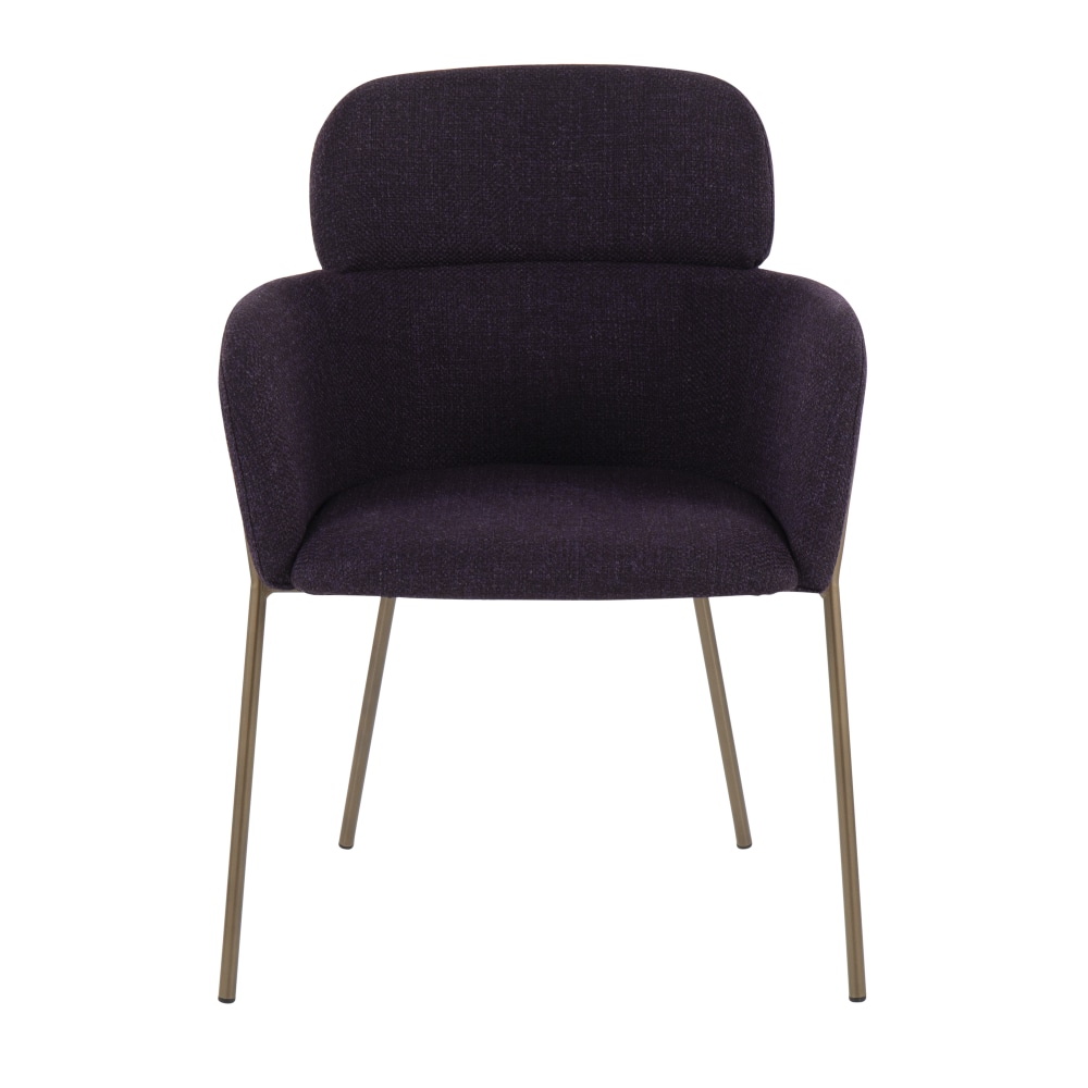 LumiSource Milan Chairs, Purple Noise/Antique Brass, Set Of