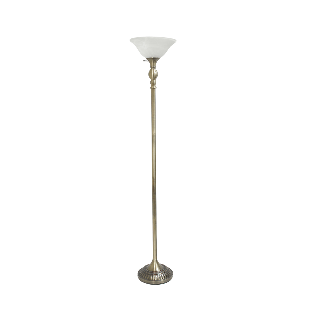 Elegant Designs 1-Light Torchiere Floor Lamp, 71"H, Antique
